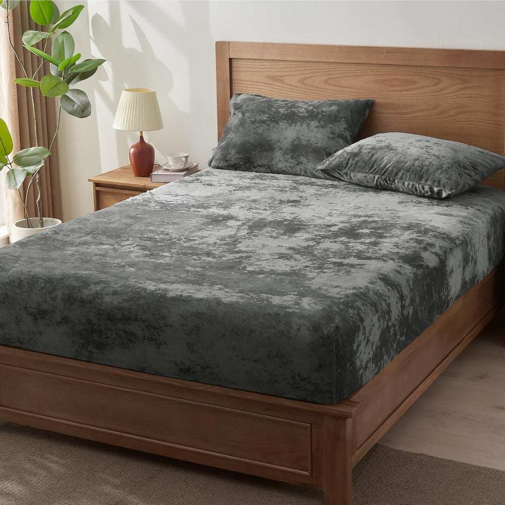 Charcoal Velvet Fitted Sheet
