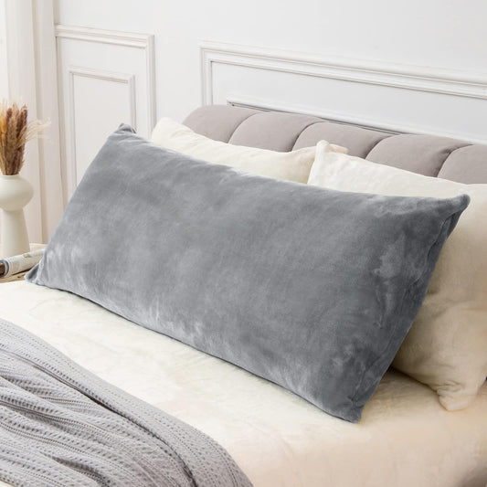 Silver Fleece Body Pillow