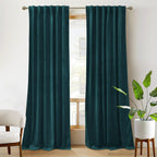 Jaguar Peacock Blue Velvet Curtains