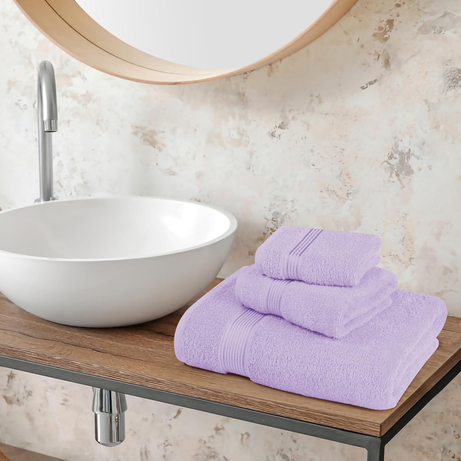 Lilac 3 Pcs Bath Towel Set