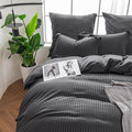 DualWeave Satin Charcoal Grey Bed Set