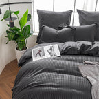 DualWeave Satin Charcoal Grey Bed Set