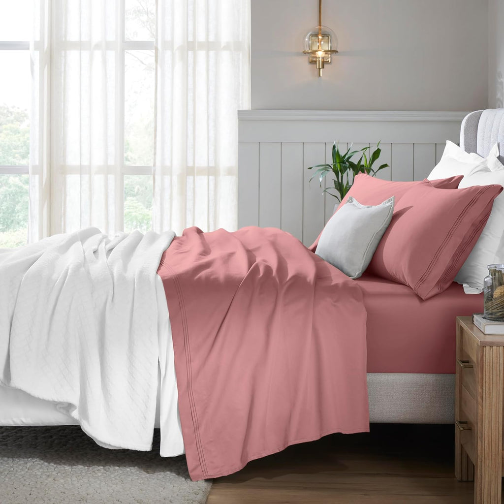 Imperial line Egyption Cotton Bed Set Pink Bed Set