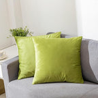 Bright Green Velvet Cushion Pair