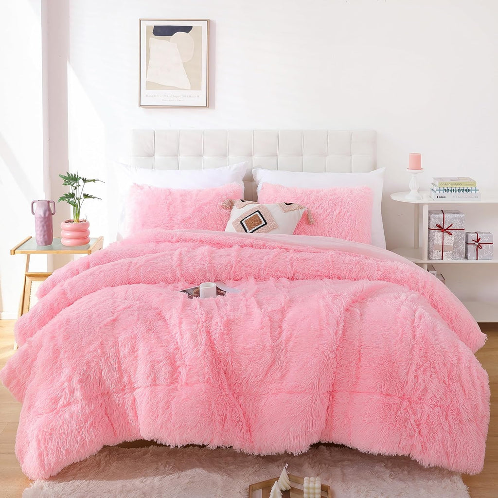 Shaggy Baby Pink Bed Set