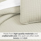 Grid Luxe Muted Beige Bed Spread