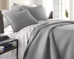 Grid Luxe Silver Bed Spread