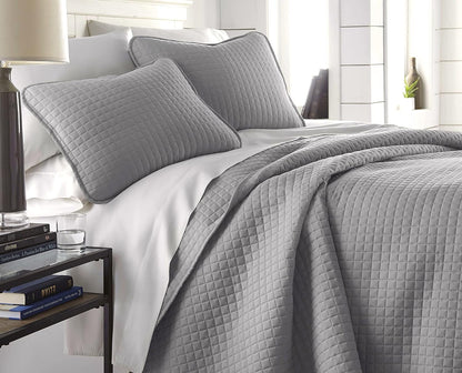 Grid Luxe Silver Bed Spread