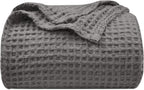 Charcoal Waffle knitted Summer Blanket