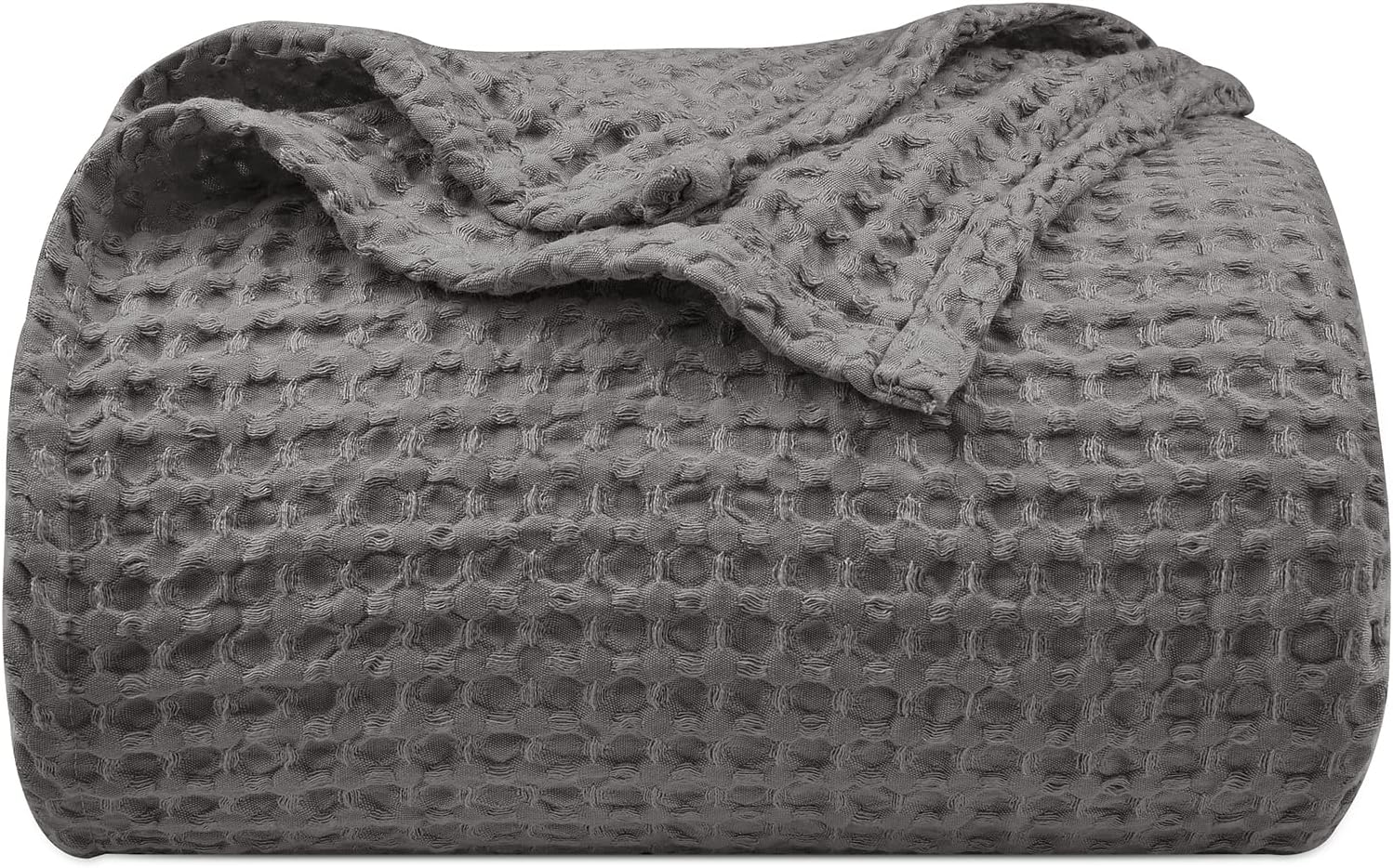 Charcoal Waffle knitted Summer Blanket