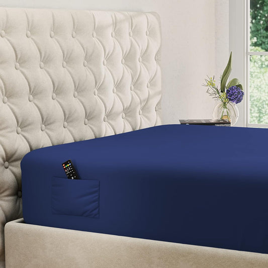 Microfiber Navy Fitted Sheet