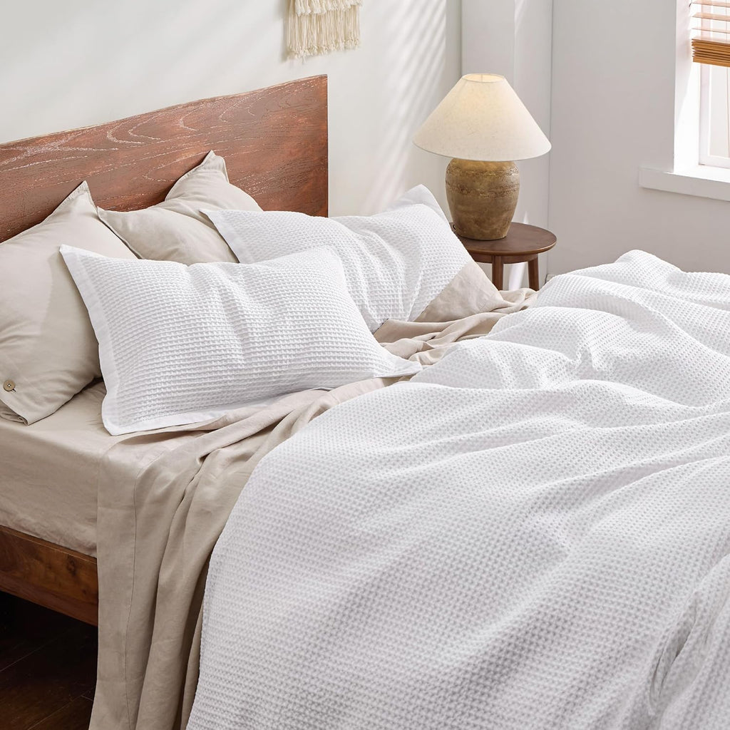 White Waffle Weave Duvet Set