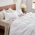 White Waffle Weave Duvet Set