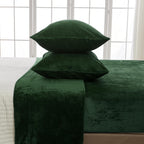Forest Green Fleece Blanket Set