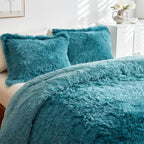 Shaggy Teal Bed Set