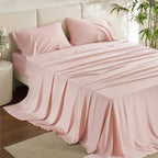 Tea Pink Satin Bed Set