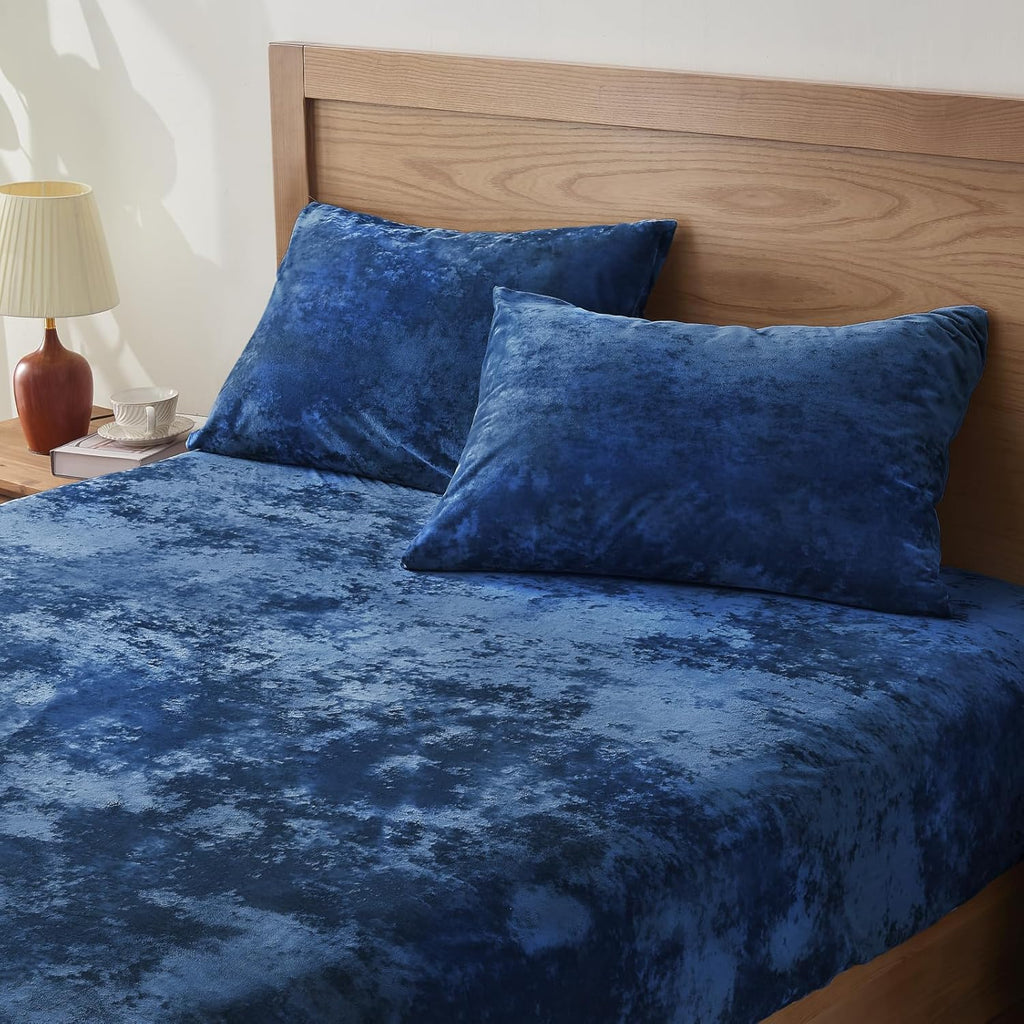 Navy Velvet Fitted Sheet