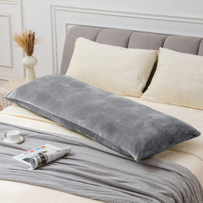 Silver Fleece Body Pillow