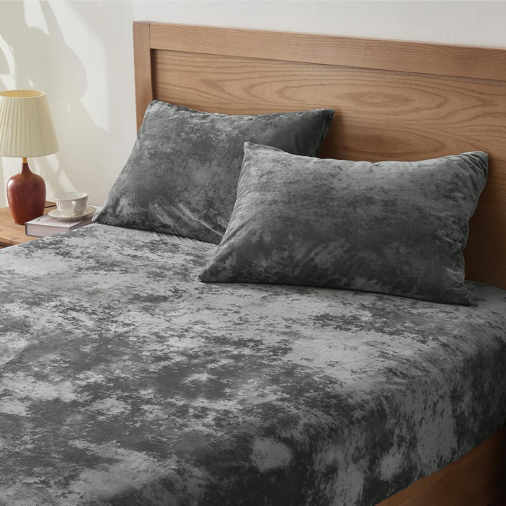 Charcoal Velvet Fitted Sheet