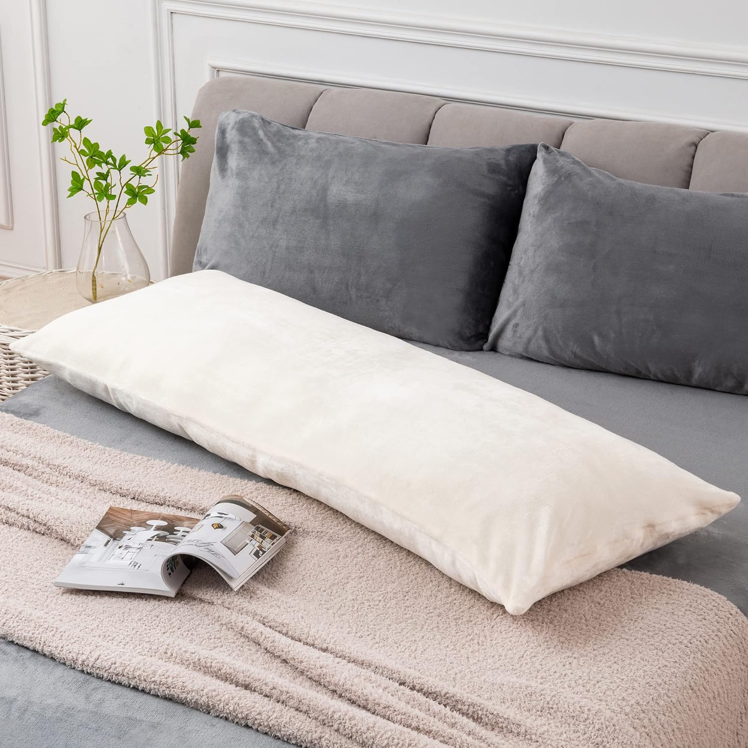 Beige Fleece Body Pillow