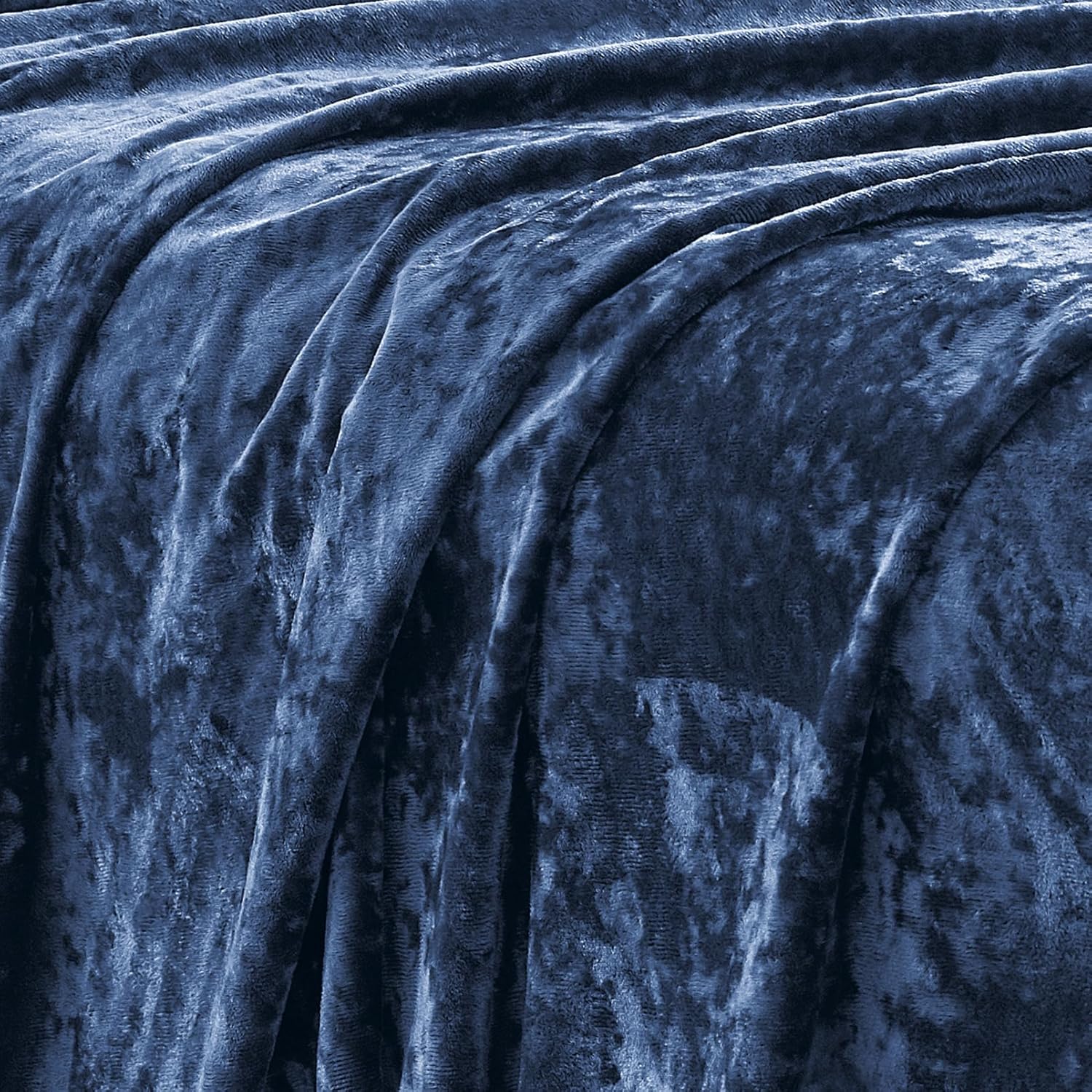 Velvet Navy Blue Bed Set