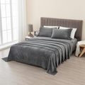 Charcoal Fleece Blanket Set