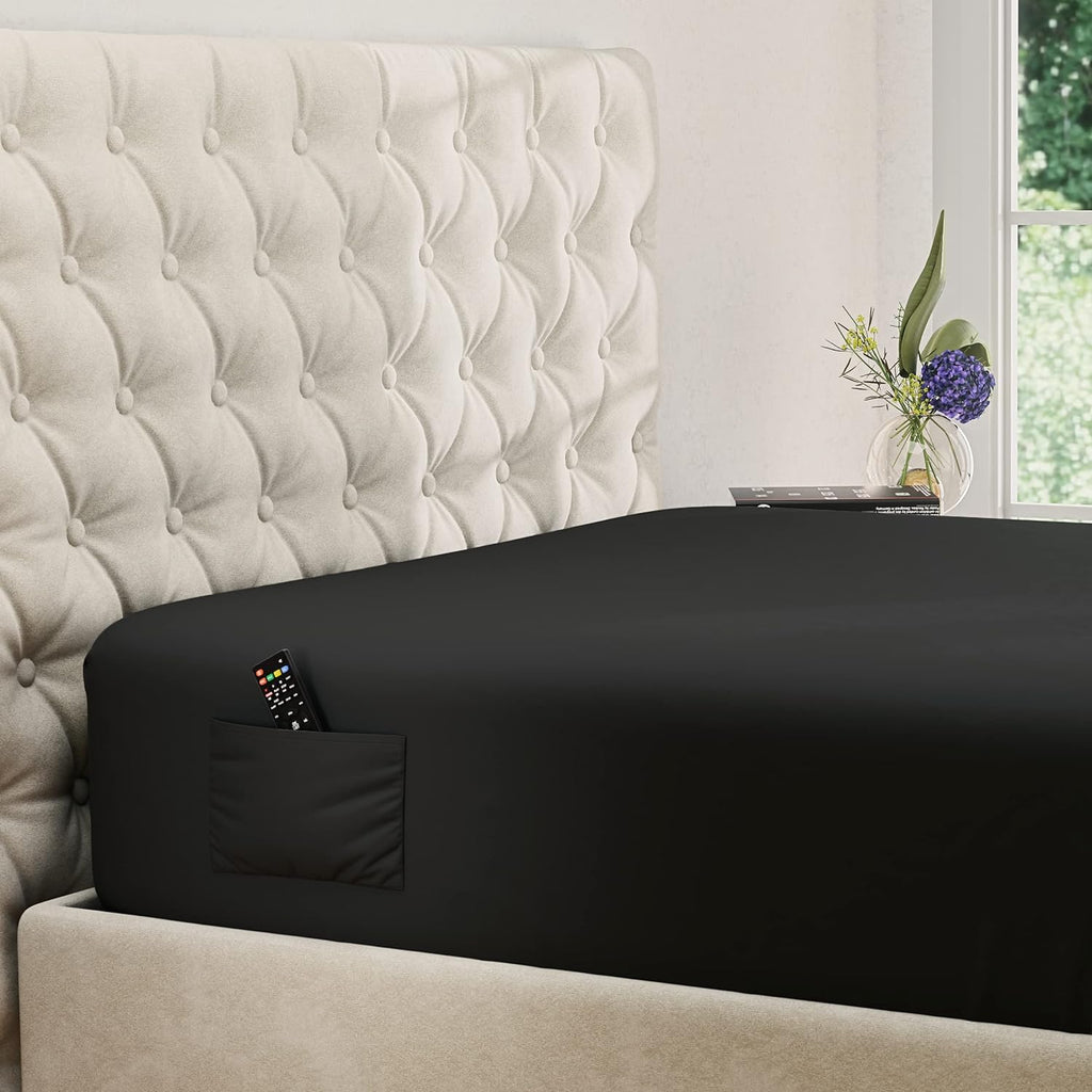 Microfiber Black Fitted Sheet
