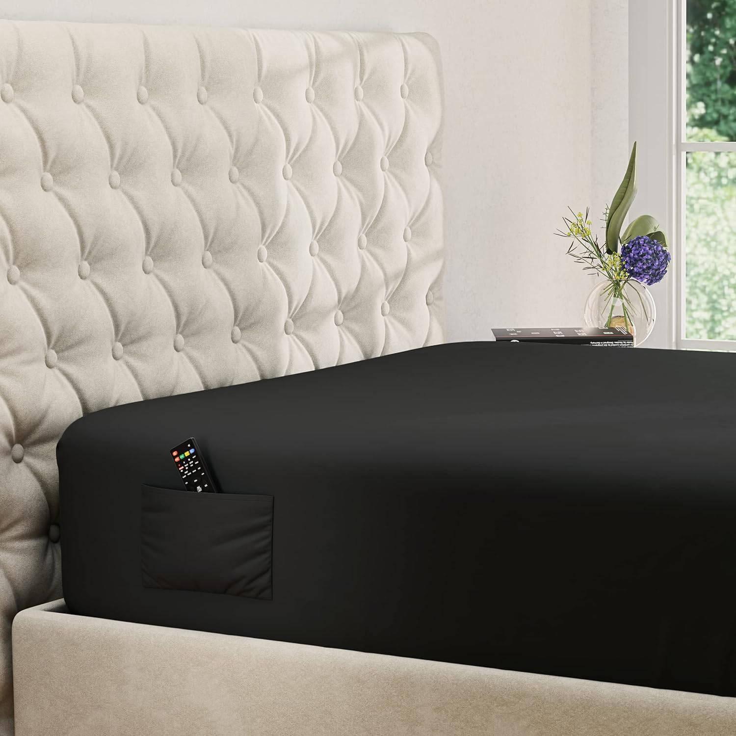 Microfiber Black Fitted Sheet