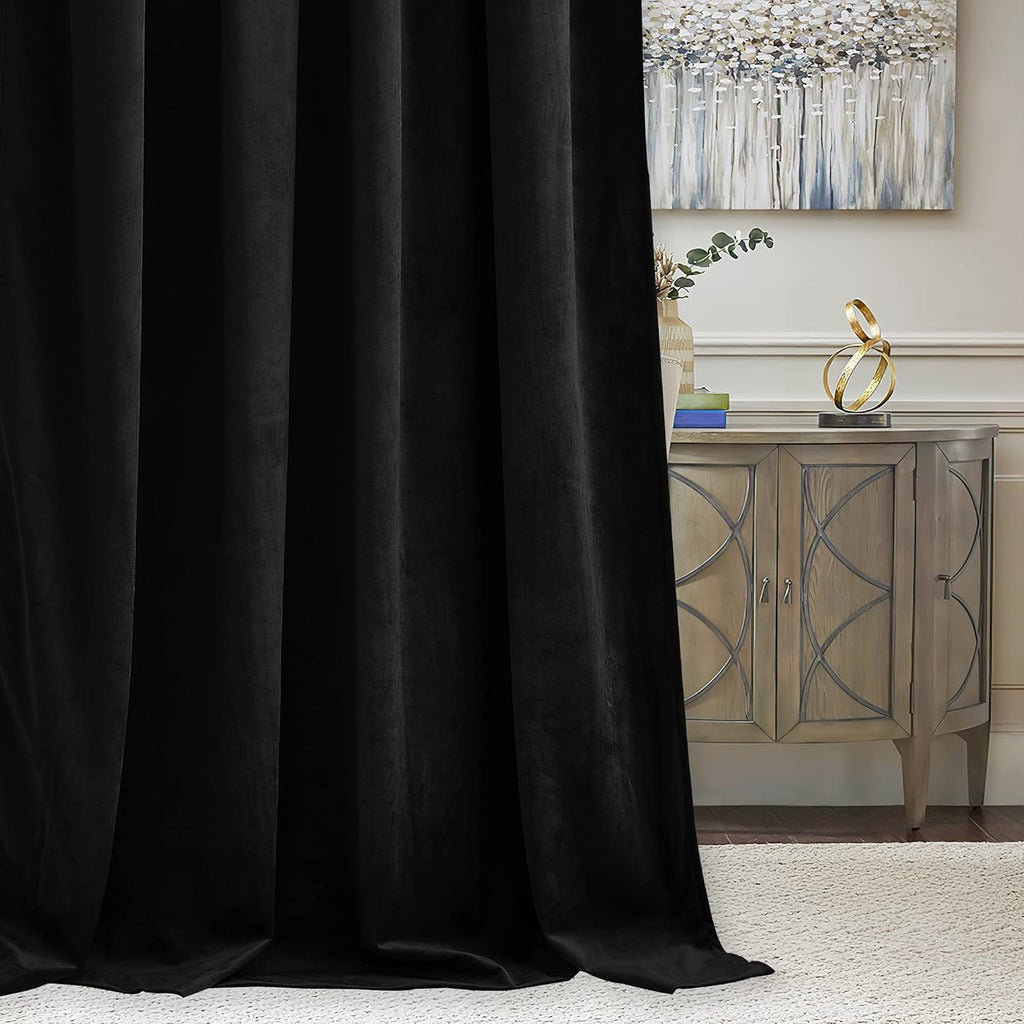 Jaguar Black Velvet Curtains