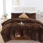 Shaggy Chocolate Bed Set