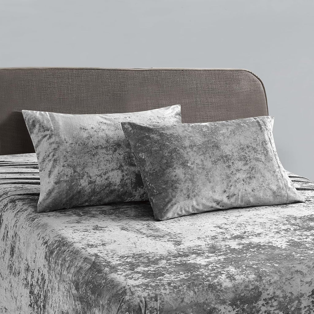 Velvet Grey Bed Set