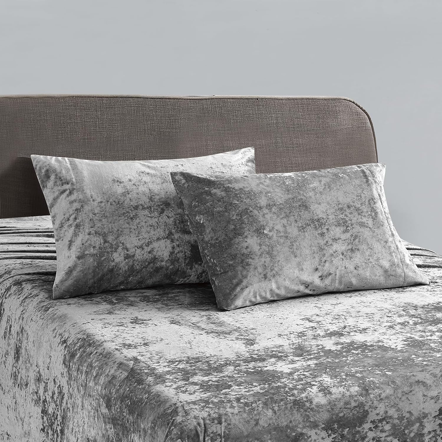 Velvet Grey Bed Set