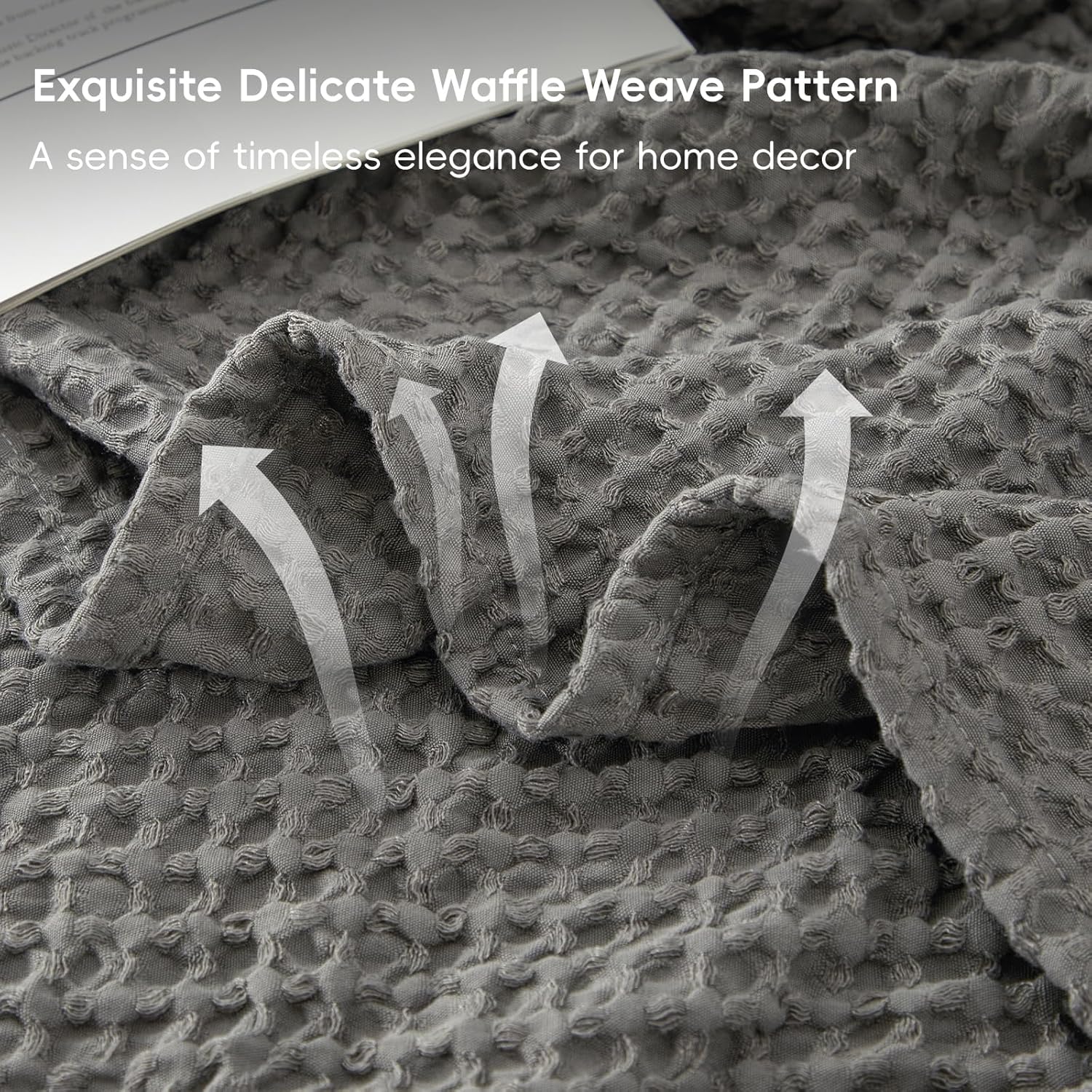 Charcoal Waffle knitted Summer Blanket