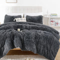 Shaggy Charcoal Grey Bed Set