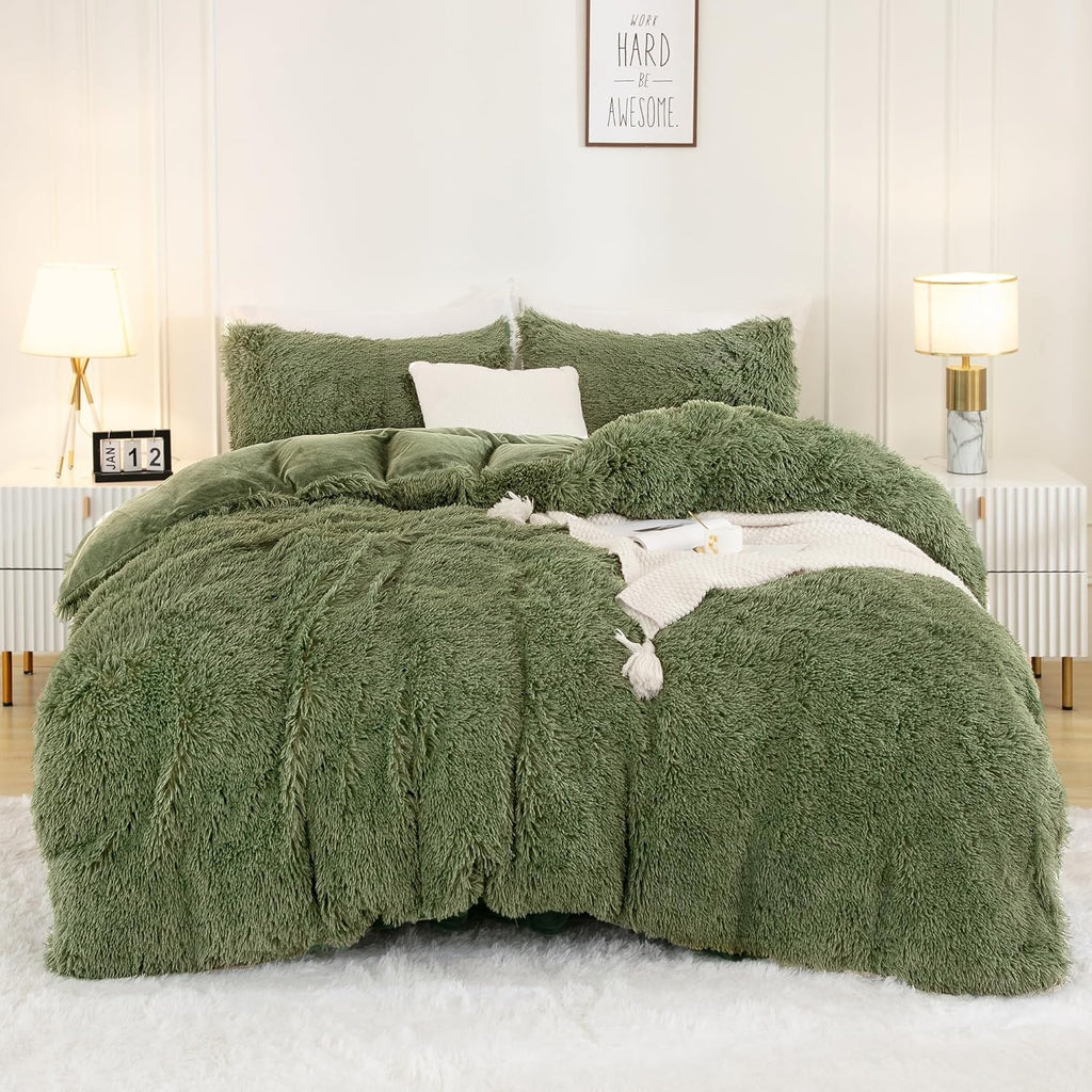Shaggy Baby Olive Bed Set