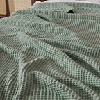Sage Green Waffle Weave Summer Blanket