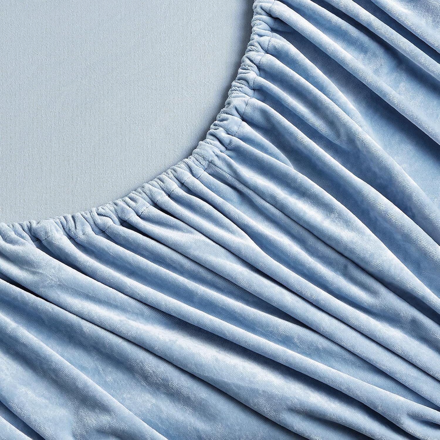 Velvet Light Blue Bed Set