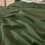 Olive Green Waffle Weave Summer Blanket