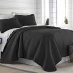 Grid Luxe Black Bed Spread