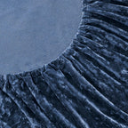 Velvet Navy Blue Bed Set