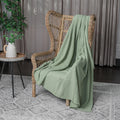 Sage Green Waffle Knitted Blanket