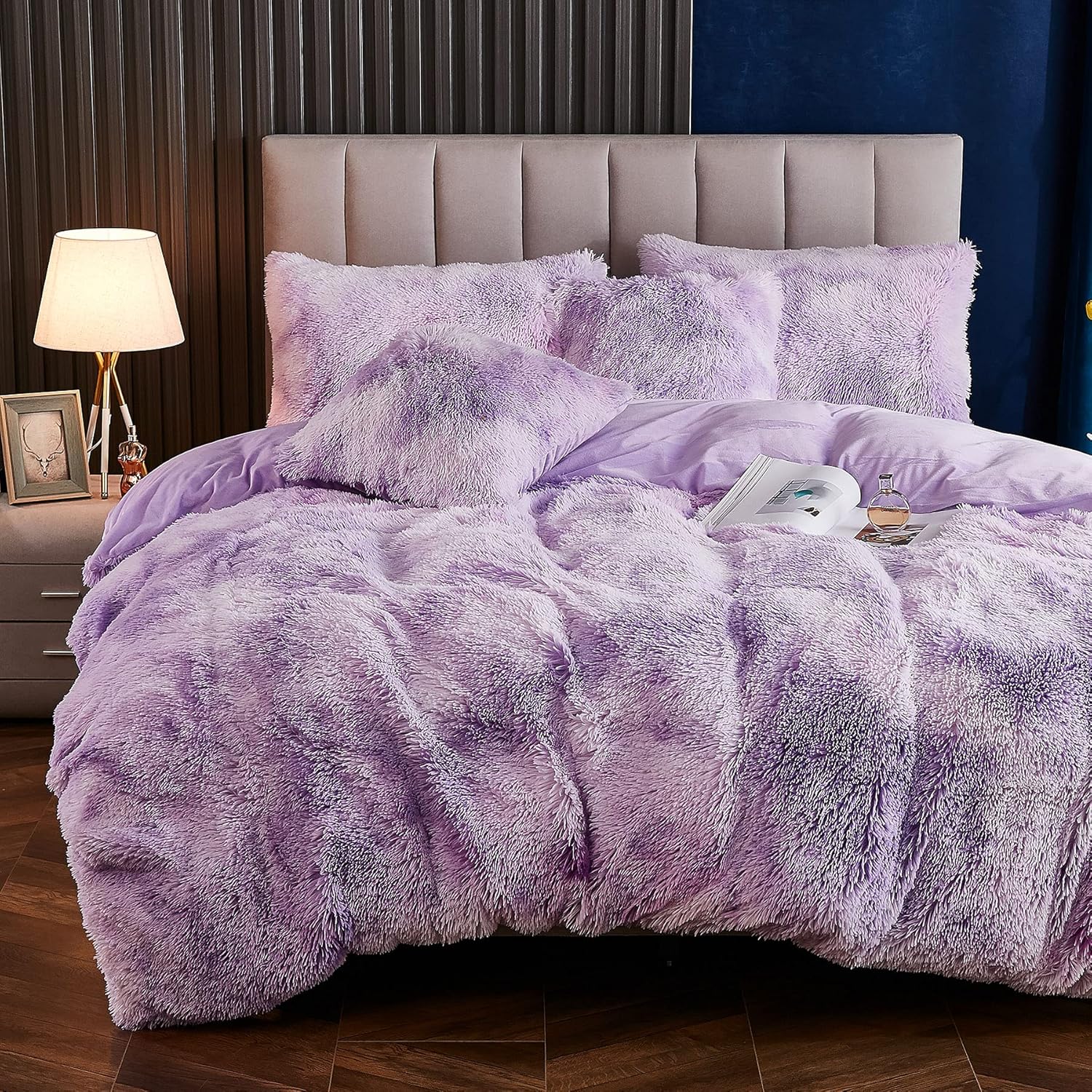 Lilac Purple Tye & Dye Shaggy Set
