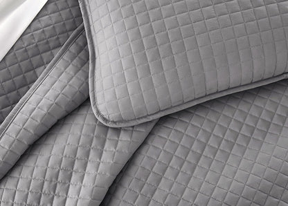 Grid Luxe Silver Bed Spread