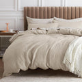 Beige Waffle Weave Duvet Set