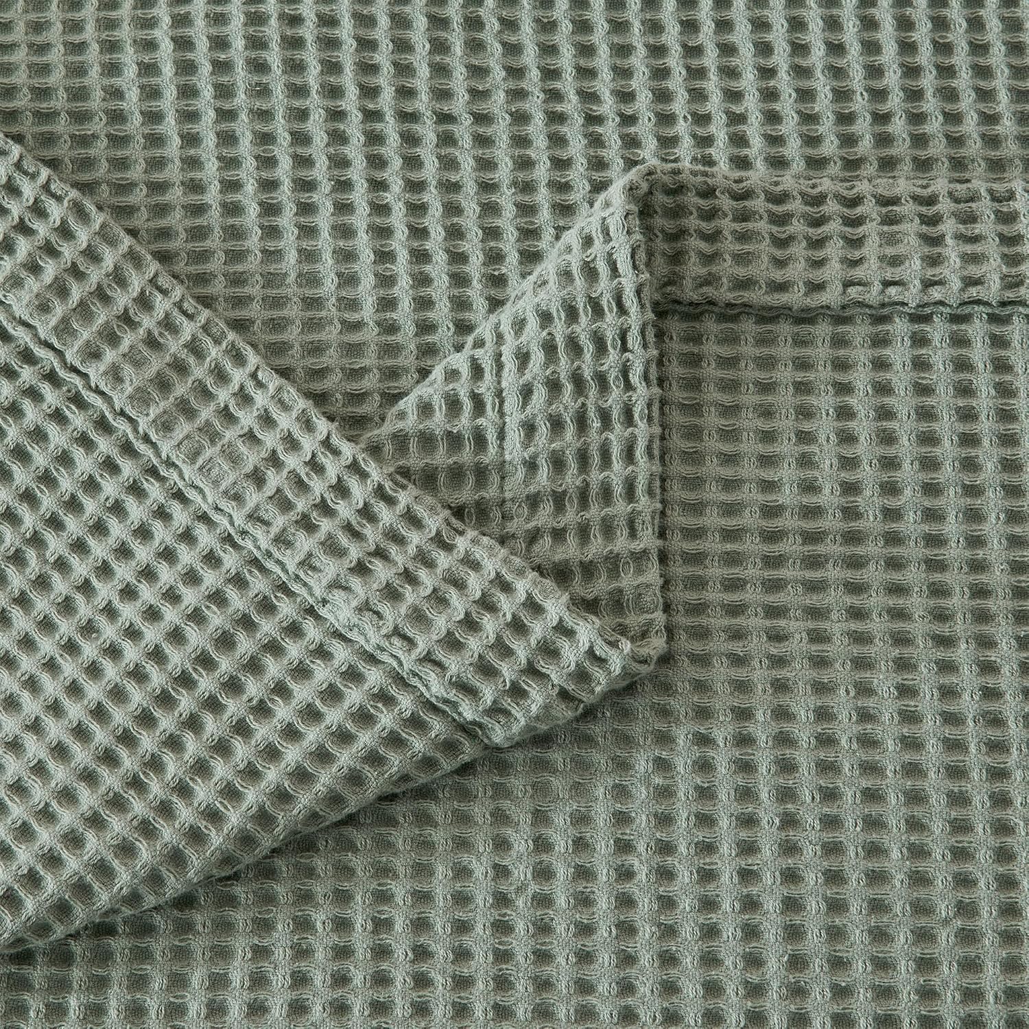Sage Green Waffle Weave Summer Blanket
