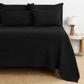 Black Waffle Bed Set