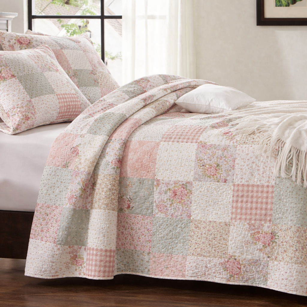 Floral Grey Artistry Bed Spread
