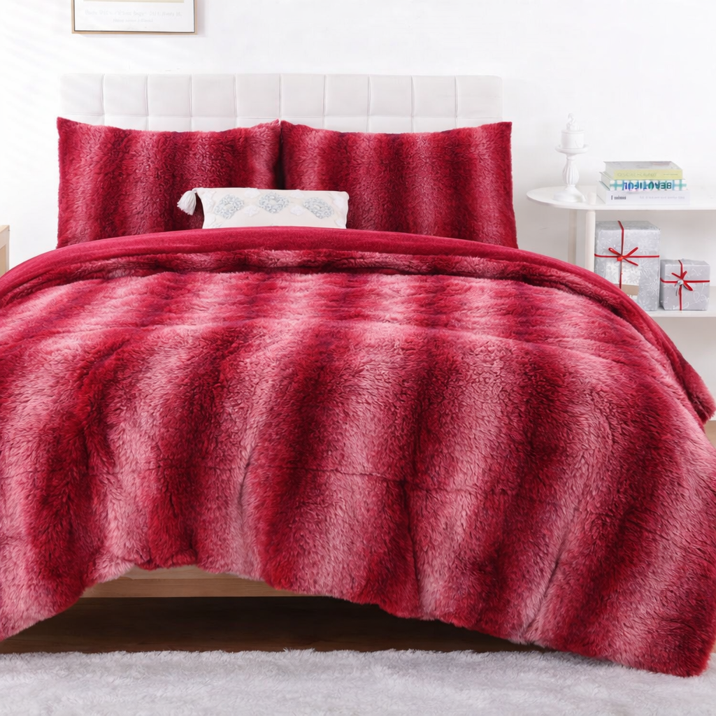 Red Stripe Shaggy Set