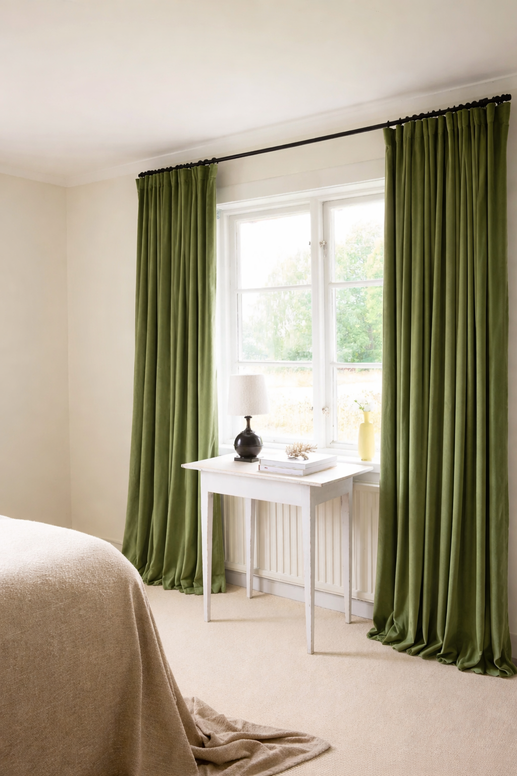 Jagua Hunter Green Velvet Curtain
