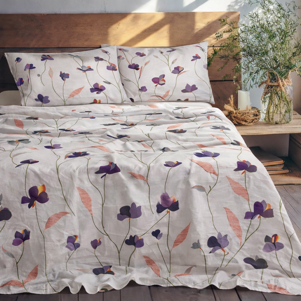 Branch Flora Purple Bed Sheet
